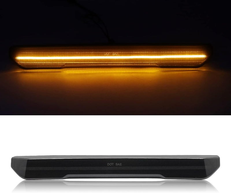 Mynoway 4 PCS LED Side Marker Light Replacement For Sierra 2500HD 3500HD 2020-2025, Front & Rear Side Marker Lamp Assembly Kit Smoked Lens Replace OEM# 84806032, 84185031 Amber LED Side Fender Lamp - Image 2